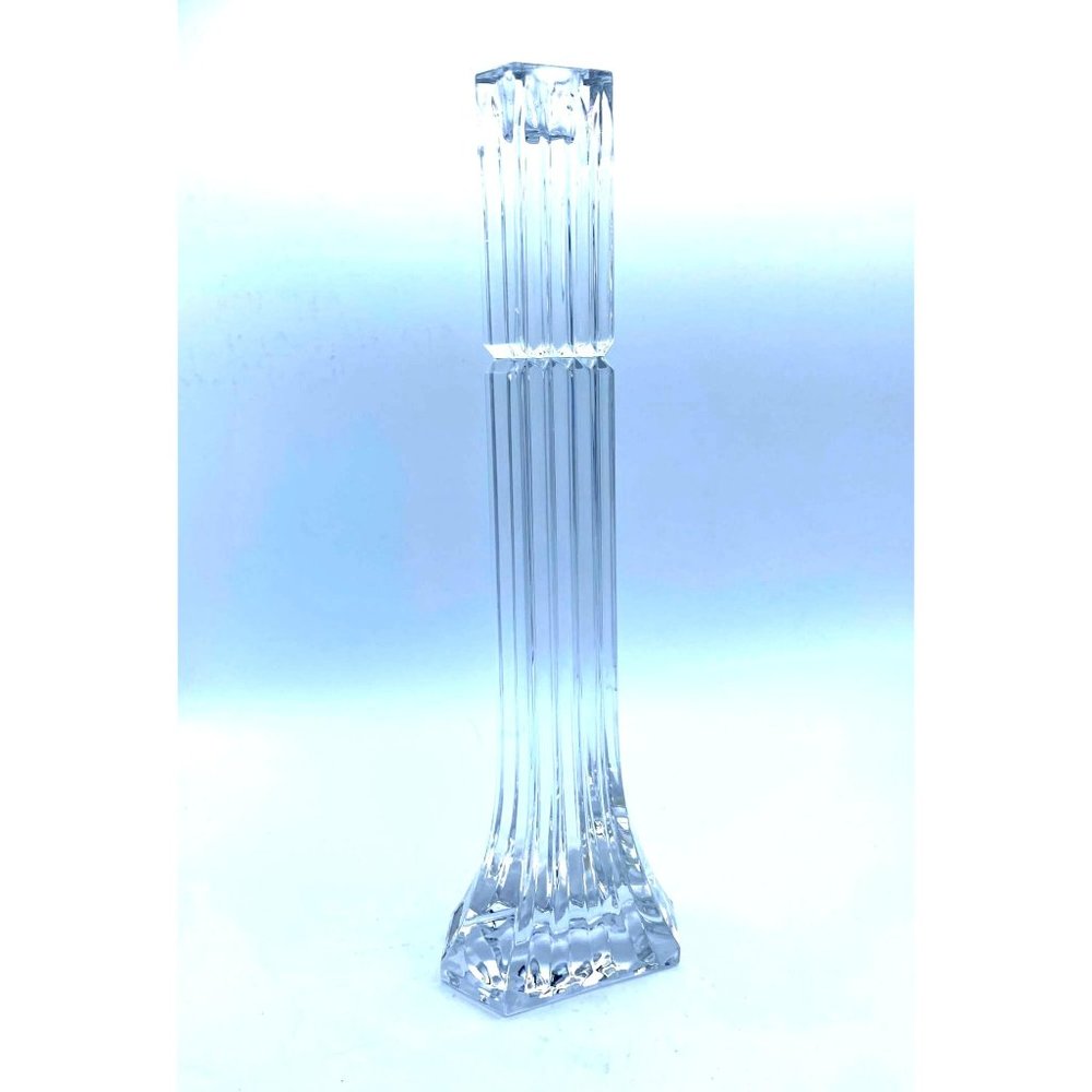 Mikasa Heavy Crystal Clear Ribbed Candlestick Germany 1990's